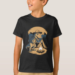 Dinosaur Scouting Camping For Kids Boys Girls T-Shirt
