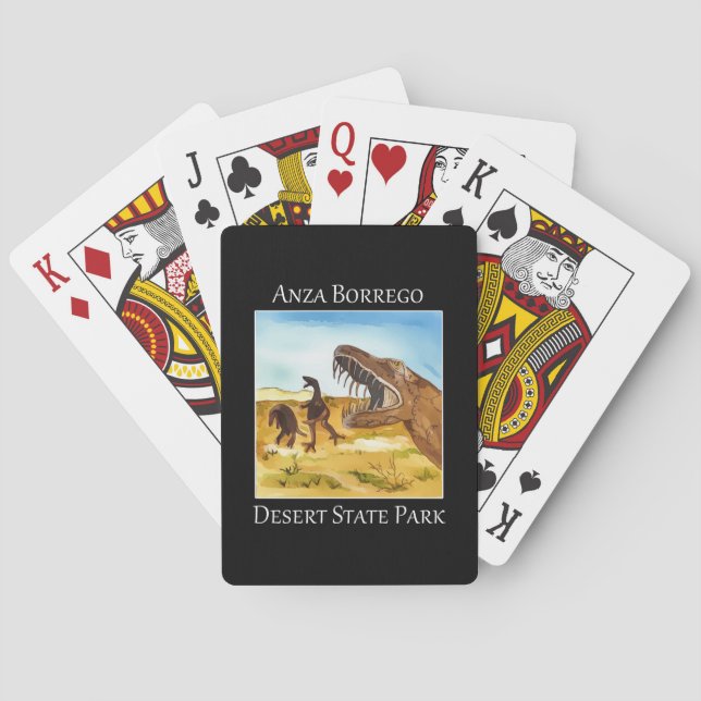 dinosaur sculptures in Anza Borrego Desert Poker Cards (Back)