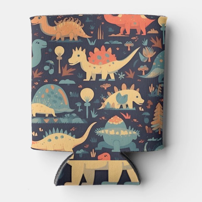 Dinosaur Seamless Pattern Can Cooler (Front)