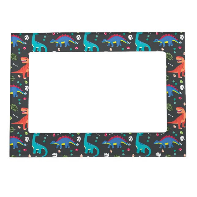 Dinosaur Seamless Pattern, Dinosaur Seamless Patte Magnetic Frame (Front)