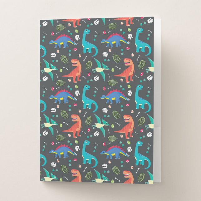 Dinosaur Seamless Pattern, Dinosaur Seamless Patte Pocket Folder (Front)