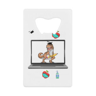 dinosaur Senior 2021- dinosaur 100 days of School Credit Card Bottle Opener