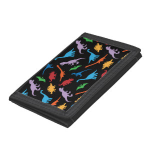 Dinosaur seven species silhouette pattern tri-fold wallet