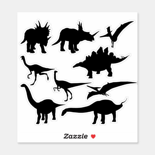 Dinosaur Shapes Prehistoric Paleontology Sticker