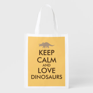 Dinosaur Shopping Bag Keep Calm Love Triceratops