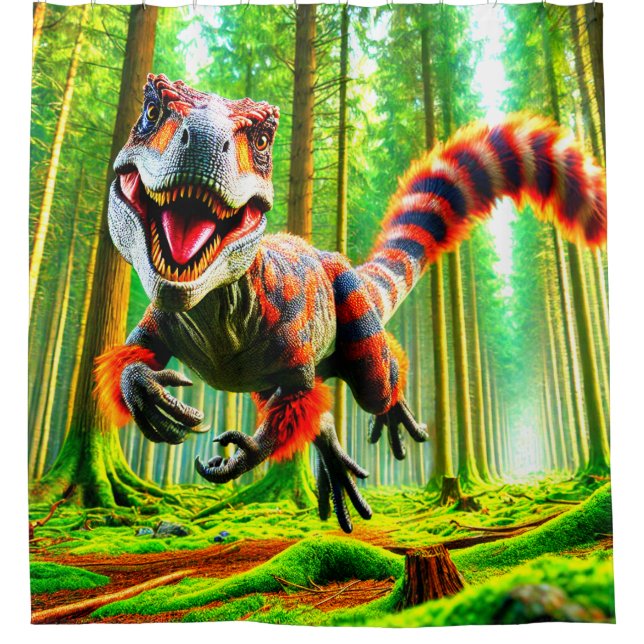 Dinosaur Shower Curtain (Front)
