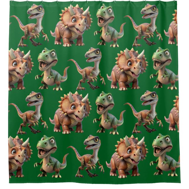 Dinosaur Shower Curtain (Front)