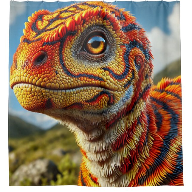 Dinosaur Shower Curtain (Front)