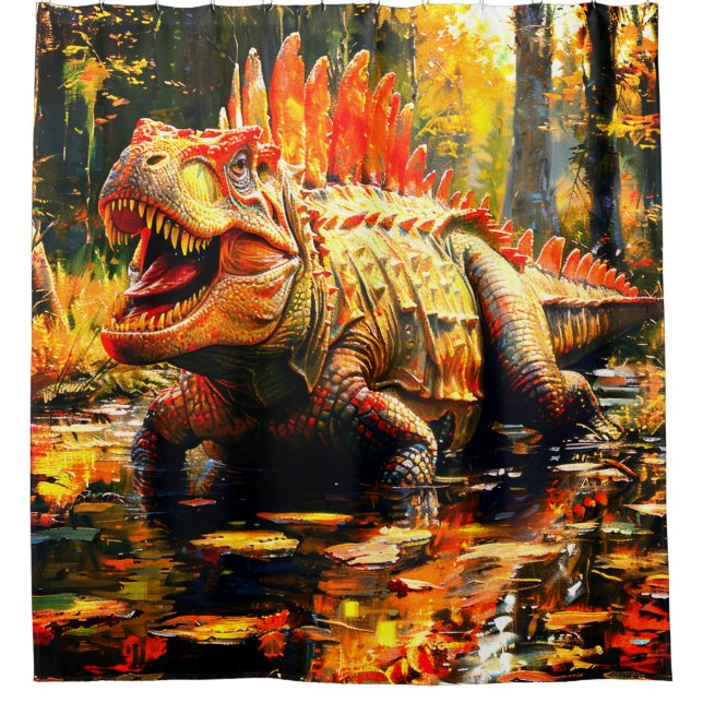 Dinosaur Shower Curtain (Front)