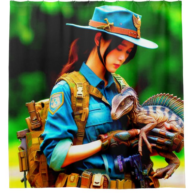 Dinosaur Shower Curtain (Front)