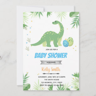 Dinosaur shower theme invitation