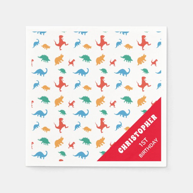 Dinosaur Silhouette Napkins (Front)