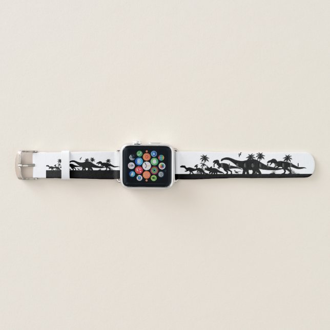 Dinosaur Silhouettes Apple Watch Band (Front)