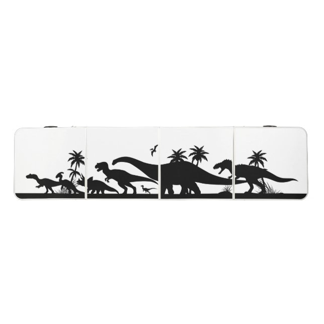 Dinosaur Silhouettes Beer Pong Table (Top)