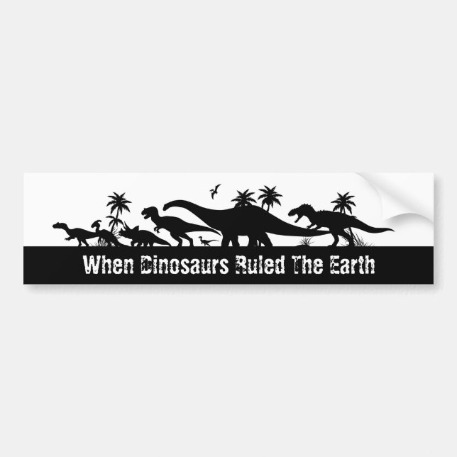 Dinosaur Silhouettes Bumper Sticker (Front)