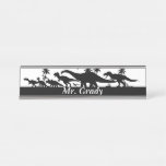 Dinosaur Silhouettes Desk Name Plate