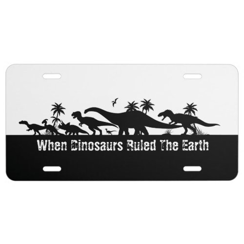 Dinosaur Silhouettes License Plate