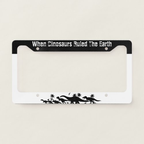 Dinosaur Silhouettes License Plate Frame