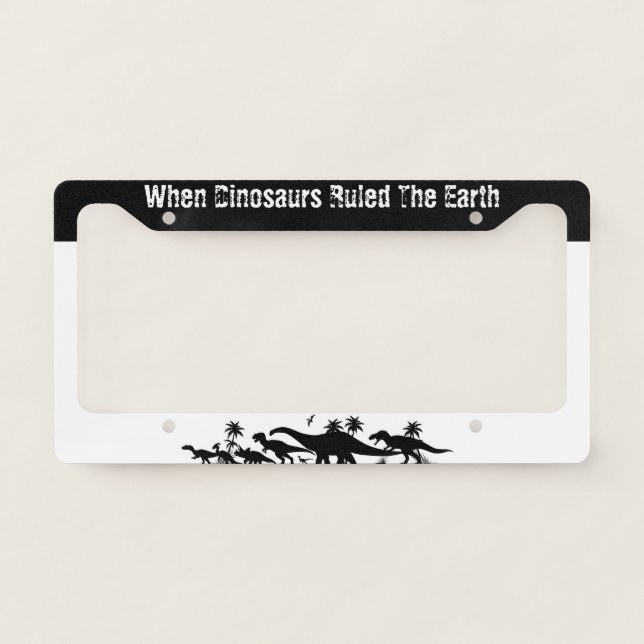 Dinosaur Silhouettes License Plate Frame (Front)