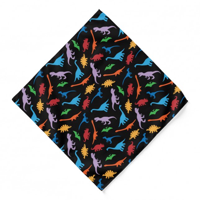 Dinosaur Silhouettes Pattern Bandana (Front)