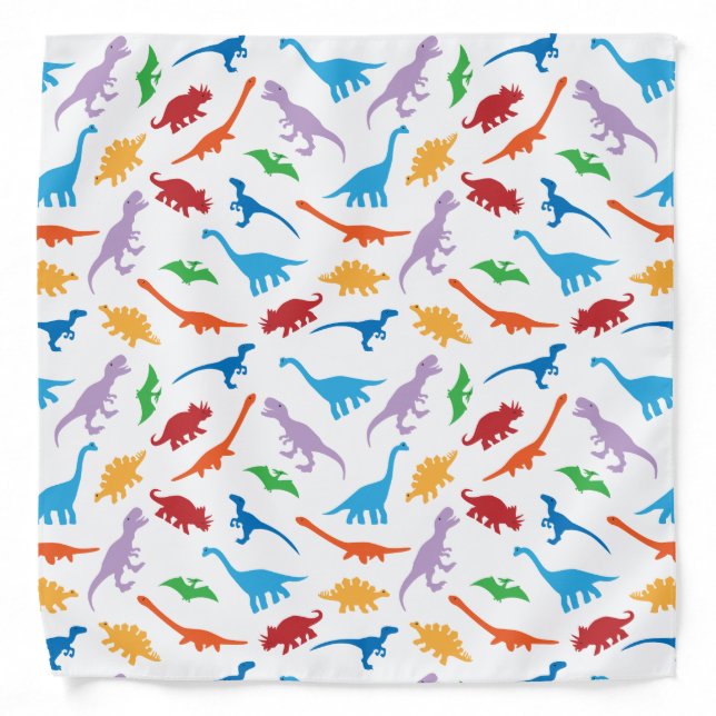 Dinosaur Silhouettes Pattern Bandana (Front)