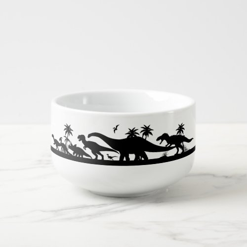 Dinosaur Silhouettes Soup Mug