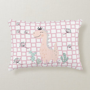 Dinosaur Simple Scandinavian Child Design Accent Pillow