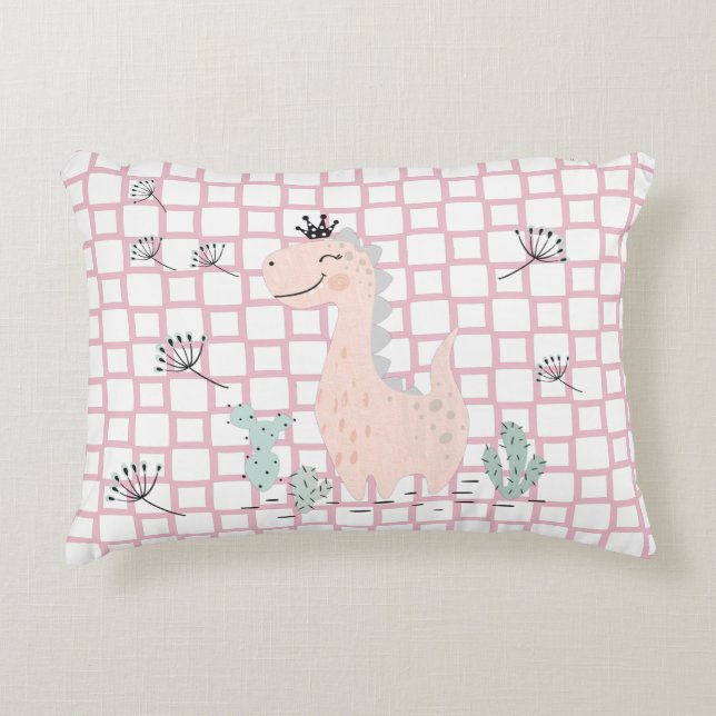 Dinosaur Simple Scandinavian Child Design  Accent Pillow (Front)