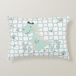 Dinosaur Simple Scandinavian Child Design Accent Pillow