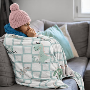 Dinosaur Simple Scandinavian Child Design  Fleece Blanket