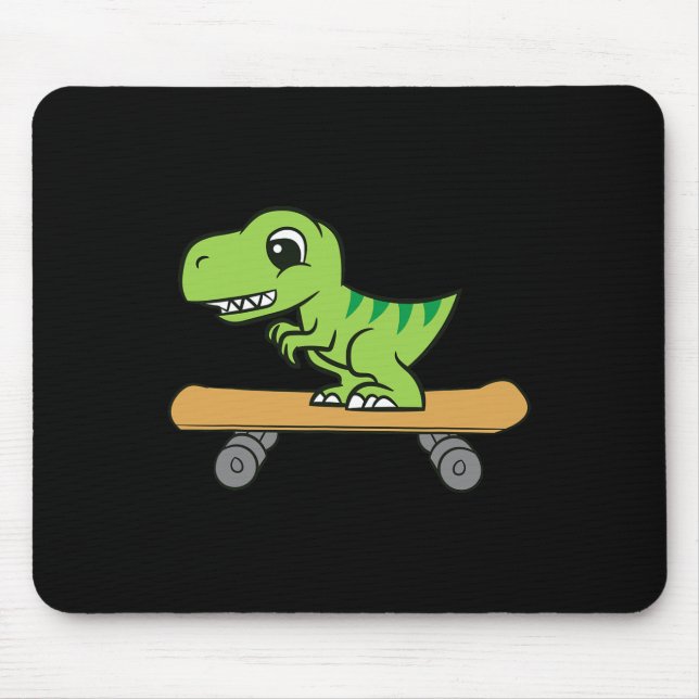 Dinosaur Skateboarding Cute Skateboard Dinosaur  Mouse Pad (Front)