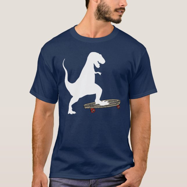 Dinosaur Skateboarding T-Shirt (Front)