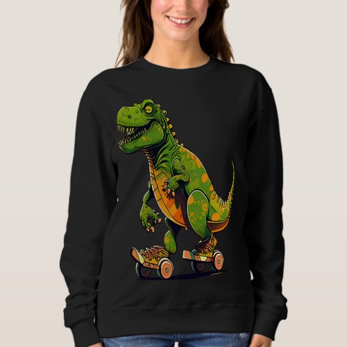 Dinosaur Skating Roller Derby Sweatshirt