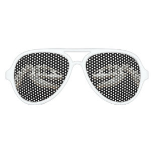 Dinosaur Skeleton Adult Retro Party Shades, White Aviator Sunglasses