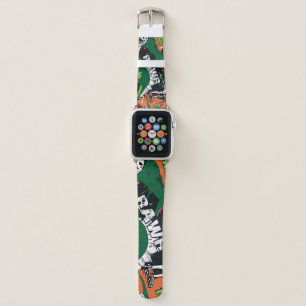 Dinosaur skeleton, grunge seamless pattern. apple watch band