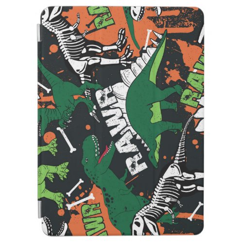 Dinosaur skeleton grunge seamless pattern iPad air cover