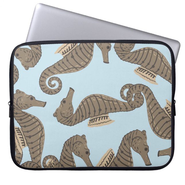 Dinosaur skeleton, grunge seamless pattern. laptop sleeve (Front)