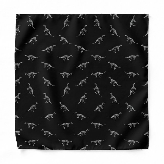 Dinosaur Skeleton Pattern Prehistoric Dinosaurs Bandana (Front)