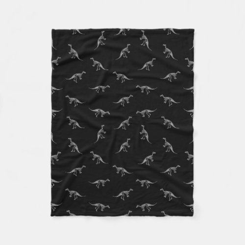 Dinosaur Skeleton Pattern Prehistoric Dinosaurs Fleece Blanket