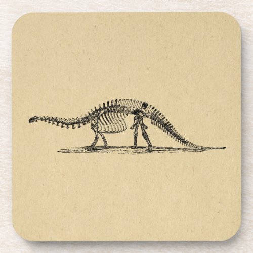 Dinosaur Skeleton Vintage Art Beverage Coaster