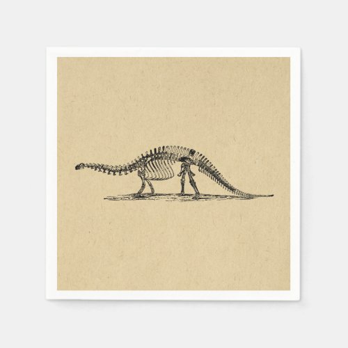 Dinosaur Skeleton Vintage Art Napkins