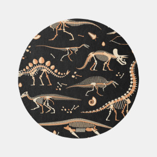 Dinosaur skeletons, fossils, vintage pattern. rug