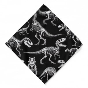 Dinosaur Skeletons White Fossil Bones Bandana