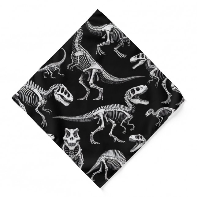 Dinosaur Skeletons White Fossil Bones Bandana (Front)