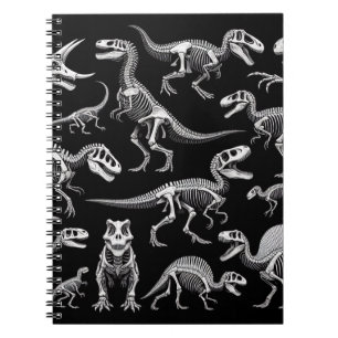 Dinosaur Skeletons White Fossil Bones Notebook