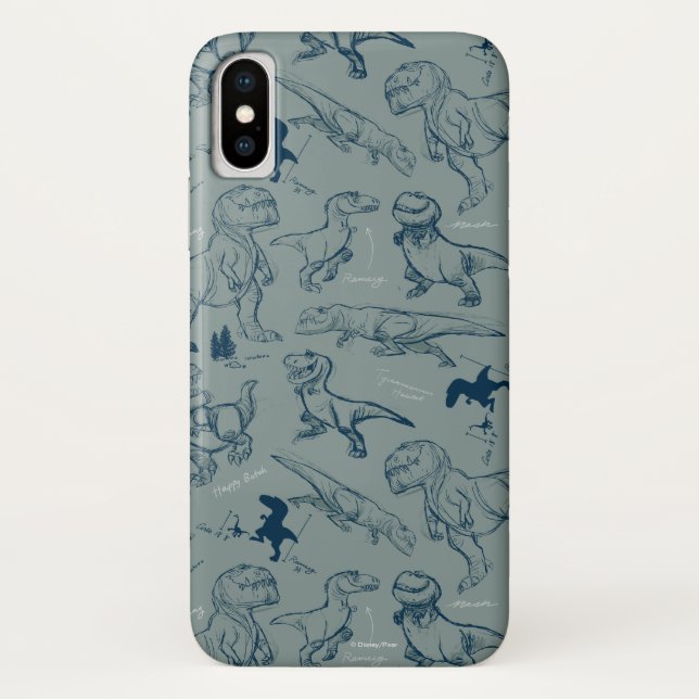 Dinosaur Sketch Pattern Case-Mate iPhone Case (Back)