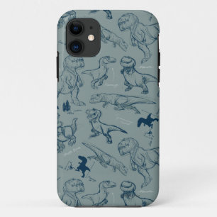 Dinosaur Sketch Pattern iPhone 11 Case