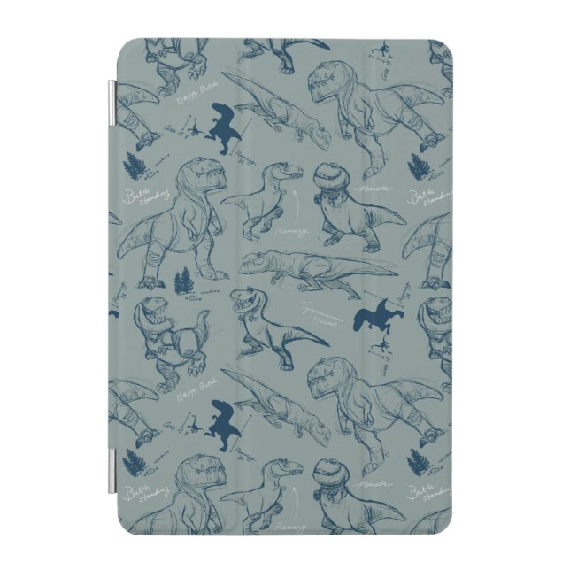 Dinosaur Sketch Pattern iPad Mini Cover (Front)