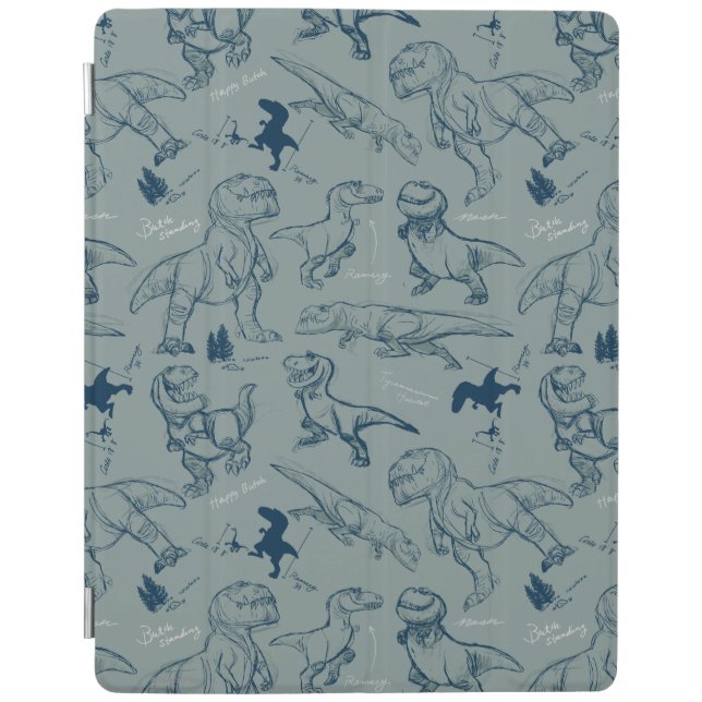 Dinosaur Sketch Pattern iPad Smart Cover (Front)