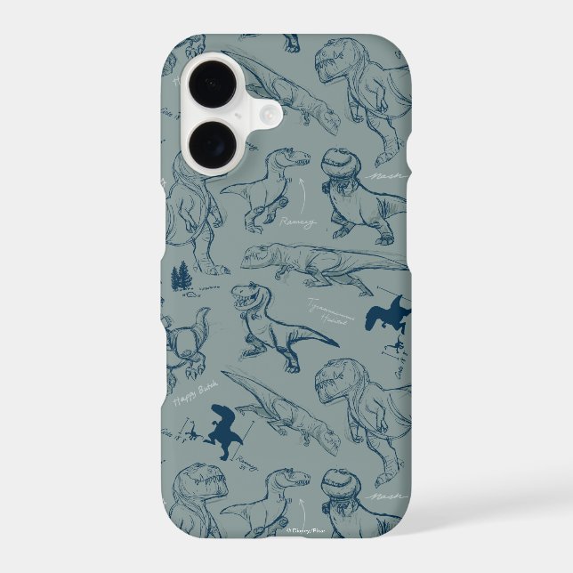 Dinosaur Sketch Pattern Iphone Case (Back)
